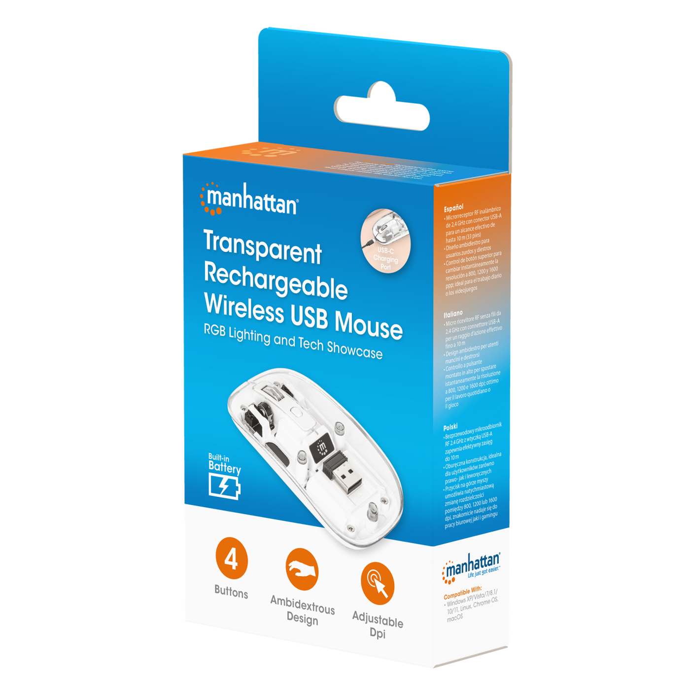 MOUSE MANHATTAN WIRELESS 2.4G ENTRY BRANCO