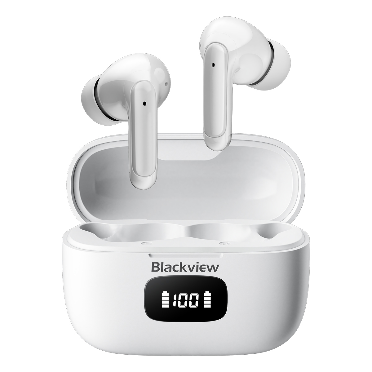 Imagem ilustrativa - Auriculares Blackview AirBuds brancos com estojo